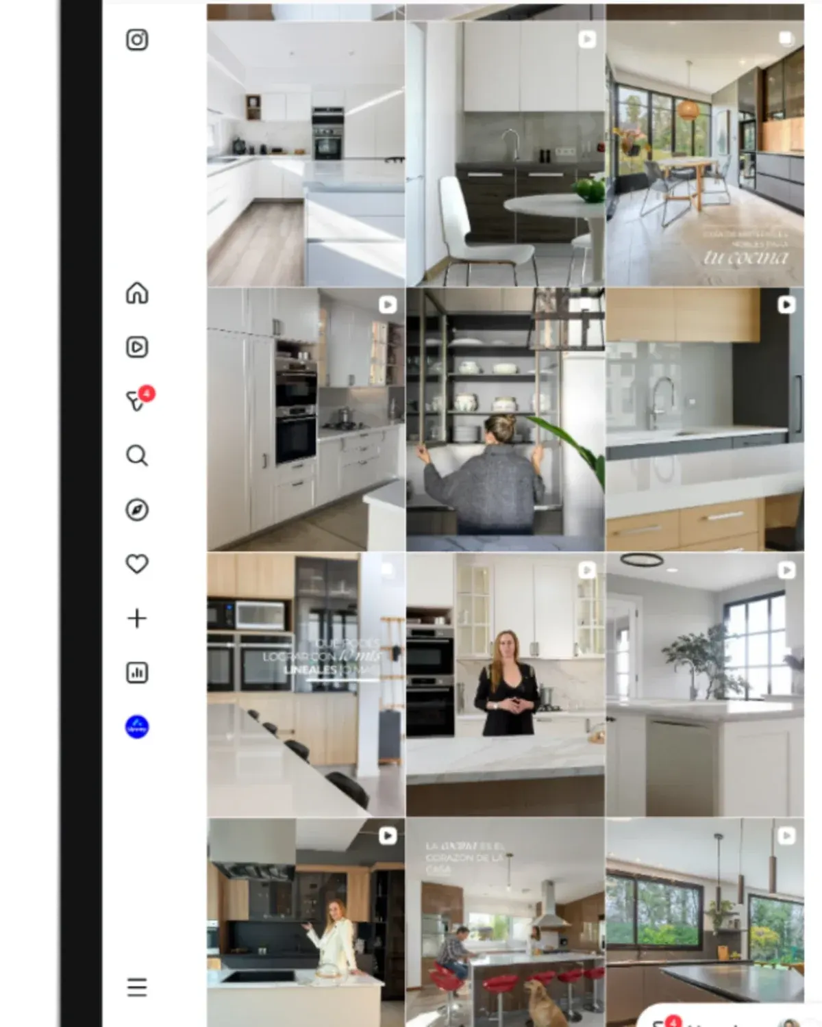 Feed Instagram di Cucina Bella su un tablet