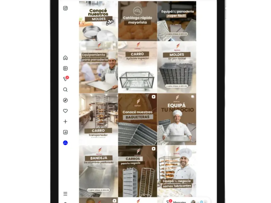 Feed Instagram di Fuppan su un tablet