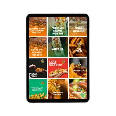 Feed Instagram di Tuki Restaurante su un tablet